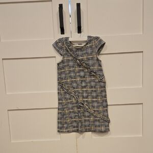 Janie and Jack Blue Plaid Dress with Ruffle